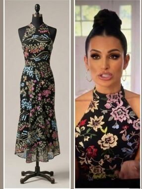 Sam Edelman 3D Floral Embroidered Mock Neck Halter Maxi Dress 4 ASO Romantic